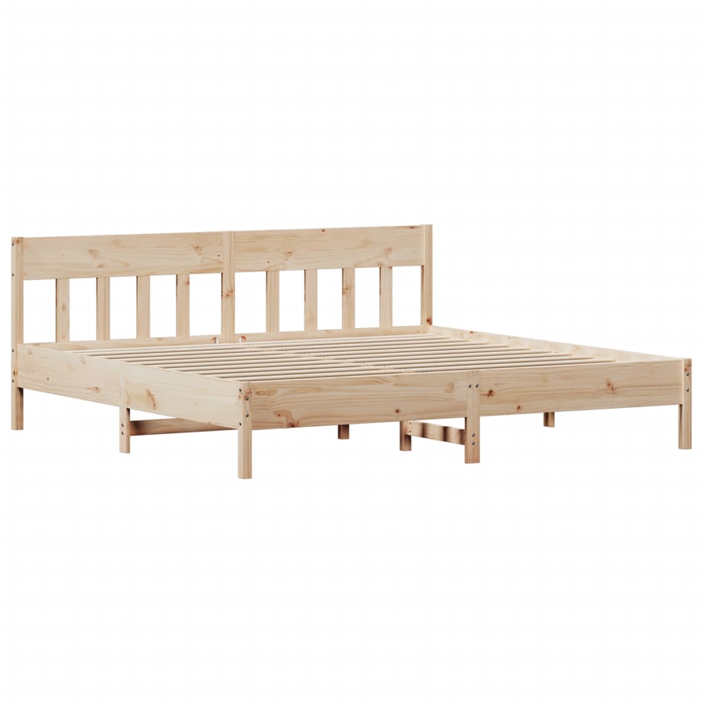 Bed Frame with Headboard 180x200 cm Solid Wood Pine