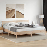 Bed Frame with Headboard 180x200 cm Solid Wood Pine - Side View