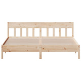 Bed Frame with Headboard 180x200 cm Solid Wood Pine - Top-Down View