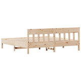 Bed Frame with Headboard 180x200 cm Solid Wood Pine