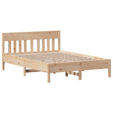 Bed Frame without Mattress 150x200 cm Solid Wood Pine - Front View