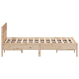 Bed Frame without Mattress 150x200 cm Solid Wood Pine - 45-Degree Angle