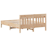 Bed Frame without Mattress 150x200 cm Solid Wood Pine - Rear View