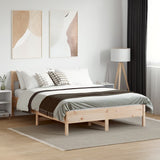 Bed Frame without Mattress 135x190 cm Solid Wood Pine - Side View