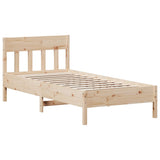 Bed Frame without Mattress 90x190 cm Solid Wood Pine - Front View