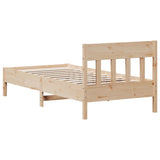 Bed Frame without Mattress 90x190 cm Solid Wood Pine - Rear View
