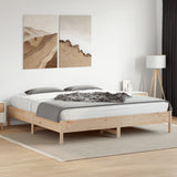 Bed Frame without Mattress 183x203 cm King Solid Wood Pine - Side View