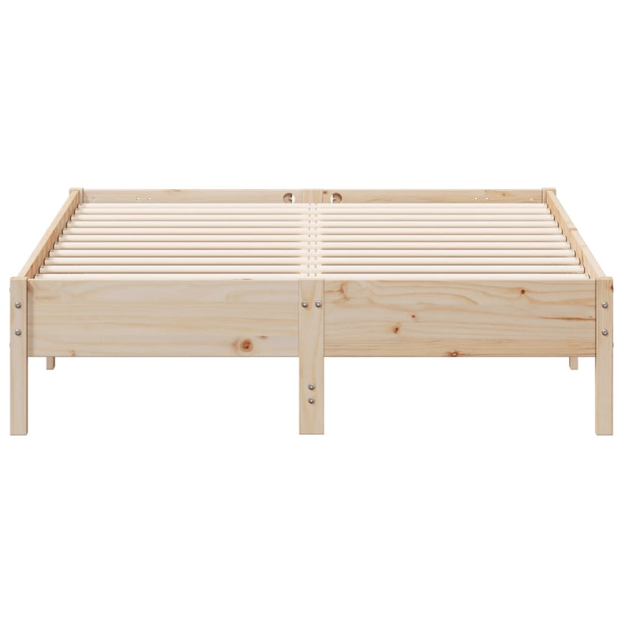 Bed Frame without Mattress 135x190 cm Solid Wood Pine