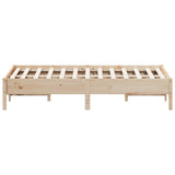 Bed Frame without Mattress 135x190 cm Solid Wood Pine - 45-Degree Angle