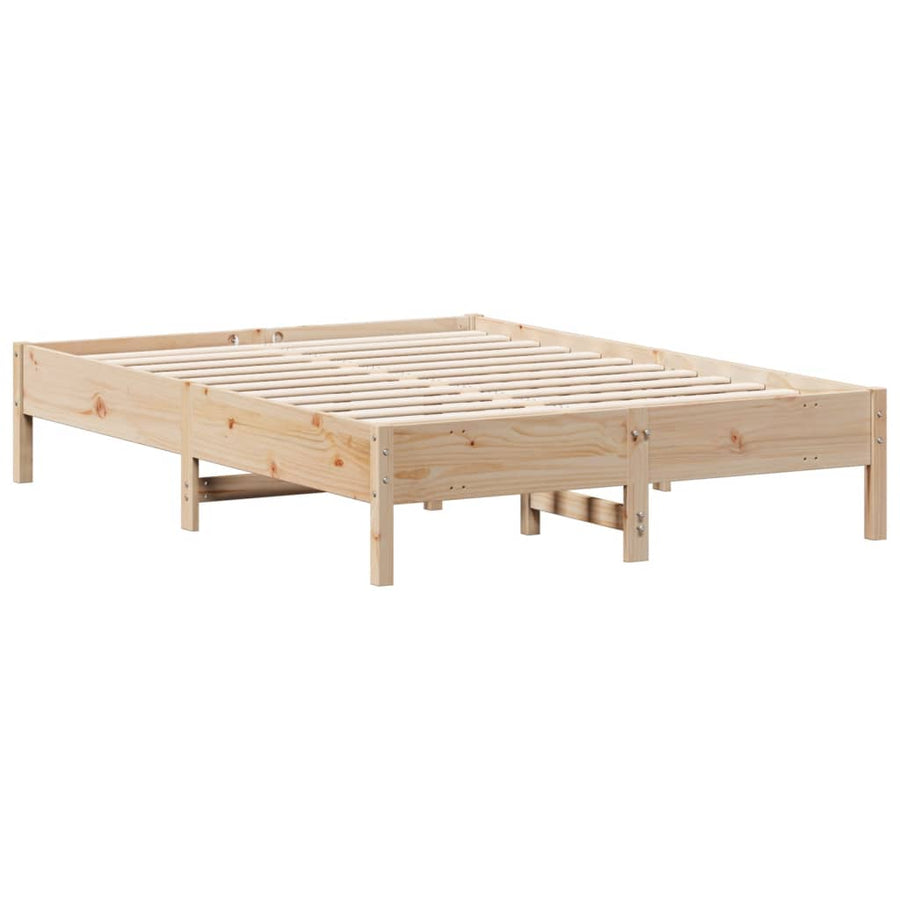 Bed Frame without Mattress 135x190 cm Solid Wood Pine