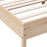 Bed Frame without Mattress 135x190 cm Solid Wood Pine - Close-Up Angle