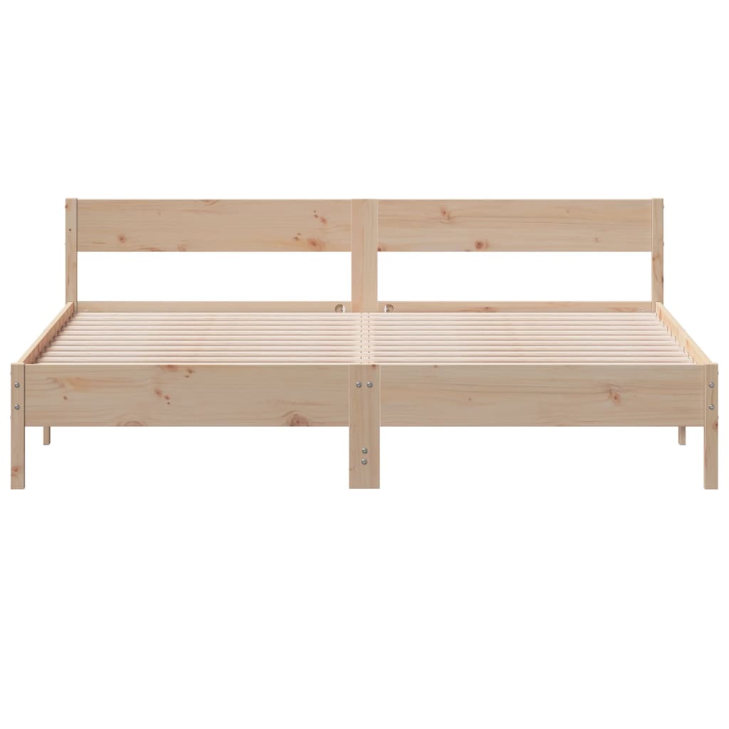 Bed Frame with Headboard 180x200 cm Solid Wood Pine