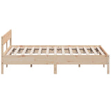 Bed Frame with Headboard 180x200 cm Solid Wood Pine - 45-Degree Angle