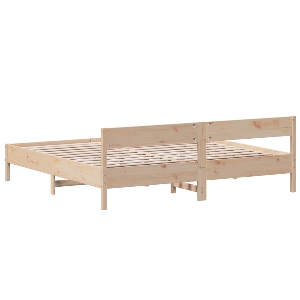 Bed Frame with Headboard 180x200 cm Solid Wood Pine