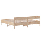 Bed Frame with Headboard 180x200 cm Solid Wood Pine