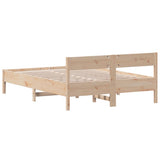 Bed Frame without Mattress 135x190 cm Solid Wood Pine - Rear View