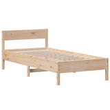 Bed Frame without Mattress 90x190 cm Solid Wood Pine - Side View