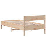 Bed Frame without Mattress 90x190 cm Solid Wood Pine - Rear View