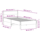 Bed Frame without Mattress 90x190 cm Solid Wood Pine - Extra Image