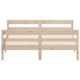 Bed Frame without Mattress 137x187 cm Double Solid Wood Pine - Top-Down View