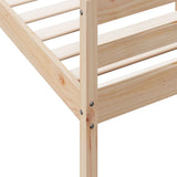 Bed Frame without Mattress 137x187 cm Double Solid Wood Pine - Close-Up Angle