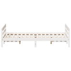 Bed Frame without Mattress White 137x187 cm Double Solid Wood Pine
