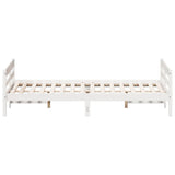 Bed Frame without Mattress White 137x187 cm Double Solid Wood Pine - 45-Degree Angle