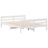 Bed Frame without Mattress White 137x187 cm Double Solid Wood Pine - Rear View