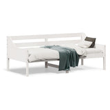 Day Bed without Mattress White 90x190 cm Solid Wood Pine - Front View