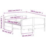 Bed Frame without Mattress 135x190 cm Solid Wood Pine - Extra Image