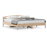 Bed Frame without Mattress 183x203 cm King Solid Wood Pine - Front View