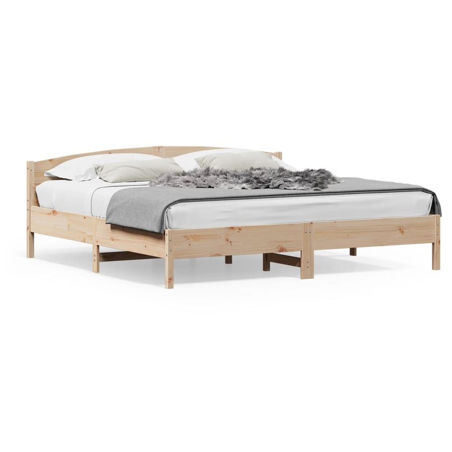 Bed Frame without Mattress 180x200 cm Solid Wood Pine
