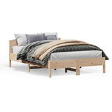 Bed Frame without Mattress 150x200 cm Solid Wood Pine - Front View