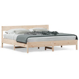Bed Frame without Mattress 183x203 cm King Solid Wood Pine - Front View