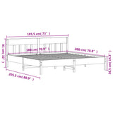 Bed Frame without Mattress 183x203 cm King Solid Wood Pine - Extra Image