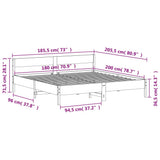Bed Frame without Mattress 183x203 cm King Solid Wood Pine - Extra Image