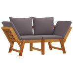 Garden Bench with Cushions 2-in-1 Solid Wood Acacia