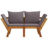 Garden Bench with Cushions 2-in-1 Solid Wood Acacia - Top-Down View