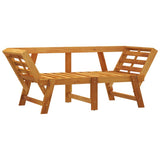 Garden Bench with Cushions 2-in-1 Solid Wood Acacia - 45-Degree Angle