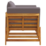 Garden Bench with Cushions 2-in-1 Solid Wood Acacia - Rear View