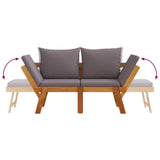 Garden Bench with Cushions 2-in-1 Solid Wood Acacia