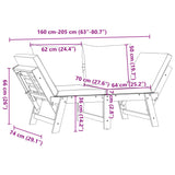 Garden Bench with Cushions 2-in-1 Solid Wood Acacia - Extra Image