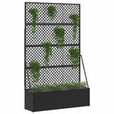 Garden Trellis Planter Black 105 x 30 x 170 cm Metal - Front View