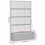 Garden Trellis Planter Black 105 x 30 x 170 cm Metal - Low Angle