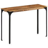 Console Table Brown 110x35x76 cm Solid Wood Mango and Iron - Front View