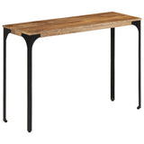Console Table Brown 110x35x76 cm Solid Wood Mango and Iron - Side View