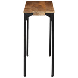 Console Table Brown 110x35x76 cm Solid Wood Mango and Iron - 45-Degree Angle