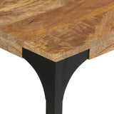 Console Table Brown 110x35x76 cm Solid Wood Mango and Iron - Close-Up Angle