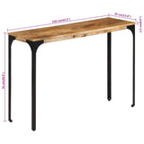 Console Table Brown 110x35x76 cm Solid Wood Mango and Iron - Extra Image
