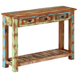 Console Table 110x30x76 cm Solid Wood Reclaimed - Front View